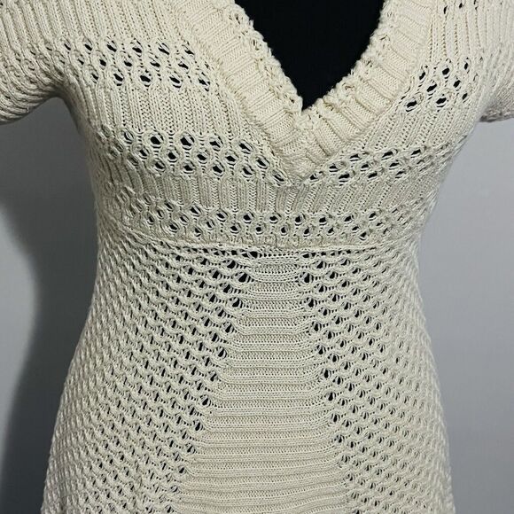 Calvin Klein Jeans Wm's S Sweater Knit 100% Cotton Tunic Top Short Sleeve Boho - Picture 3 of 11